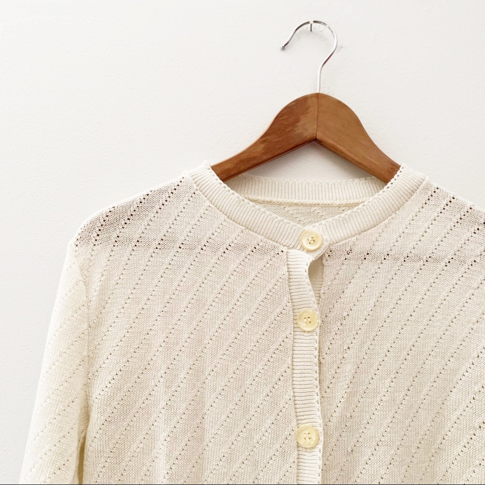 1970’s Cream White Cardigan Sweater